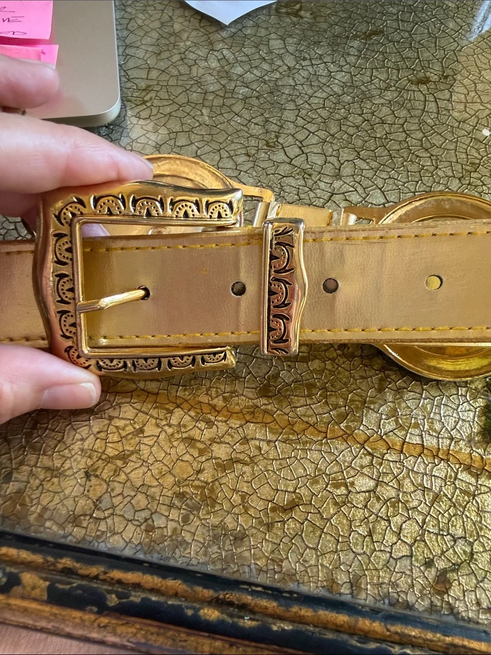 Vintage Captiva Collectibles Gold Concho Medallion Belt Size Small
